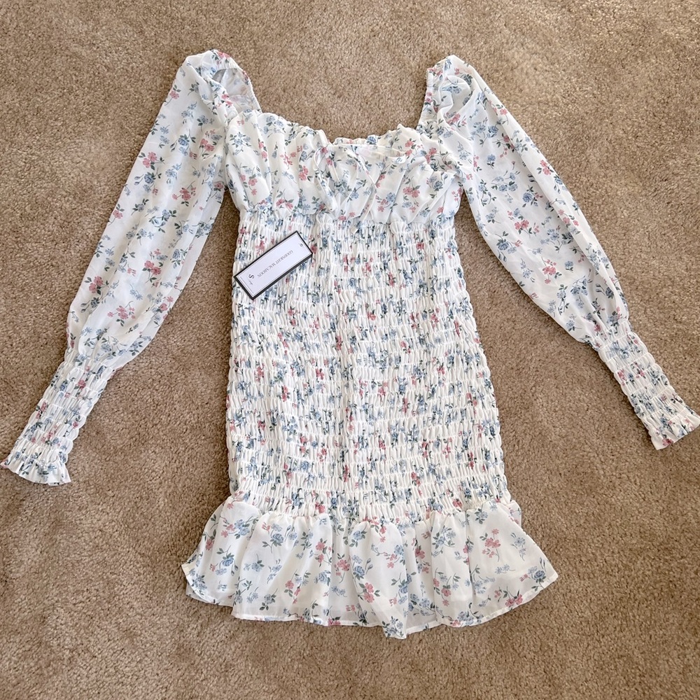 Goodnight Macaroon never worn floral long sleeve dress with tags